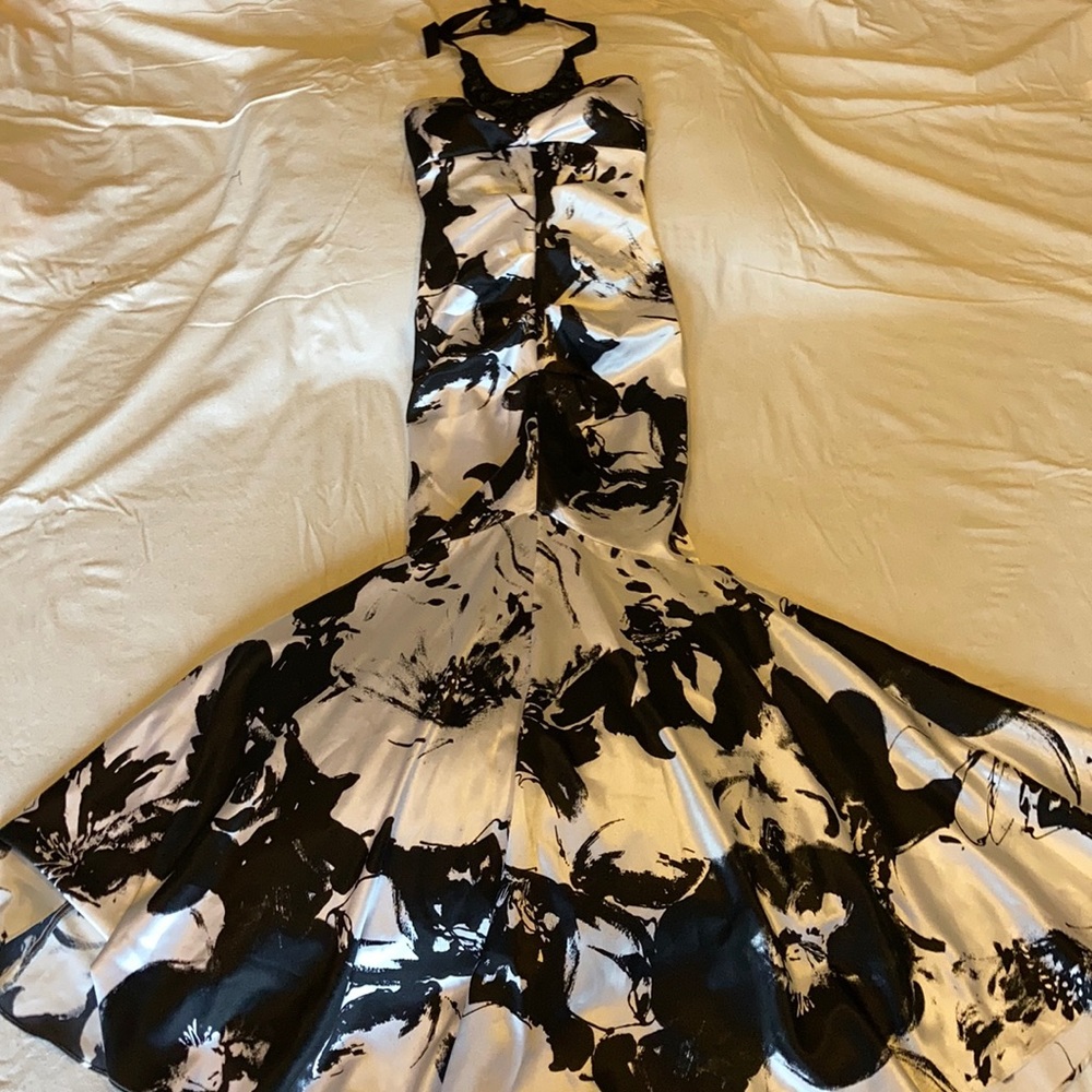 White and black dress